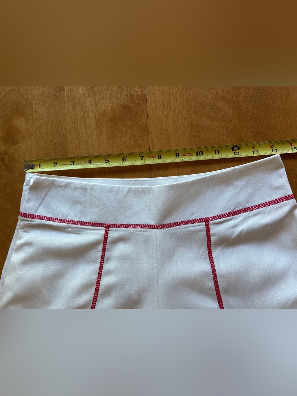 Sleeveless Top & Pant Set, White w/ Orange Piping, Side Zipper & Pockets, NWOT! - Picture 14 of 15